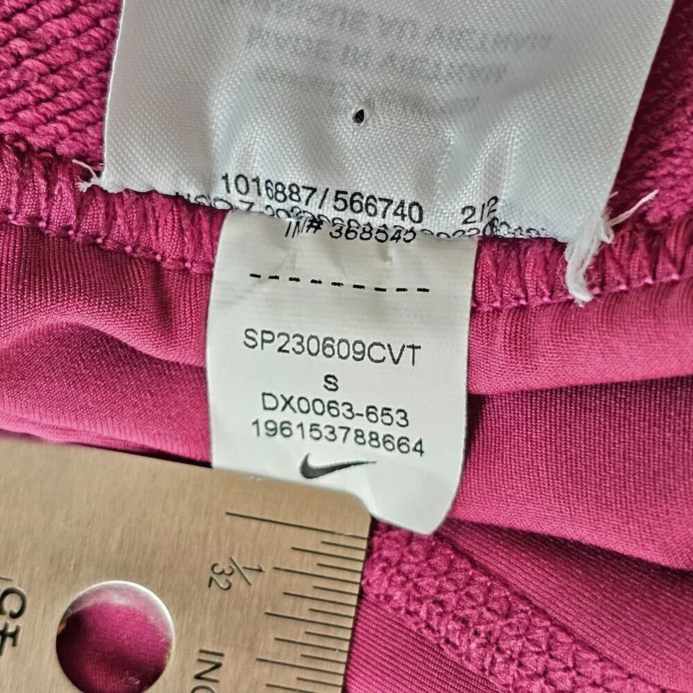 Nike Pro Womens Berry Pink Side Pocket High Rise 7/8 Leggings Tights S